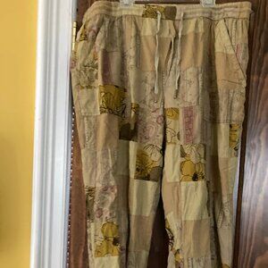 Anthropologie Jogger Pants Patchwork Hippie Boho Festival Indie Womens L Pull On